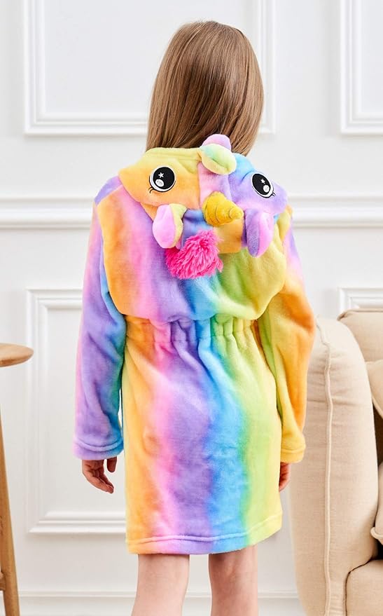 Doctor Unicorn Soft Unicorn Hooded Bathrobe Sleepwear - Unicorn Gifts for Girls