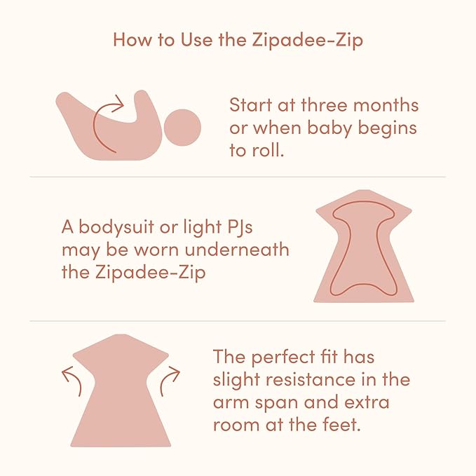 SleepingBaby Zipadee-Zip Transition Swaddle - Cozy Baby Swaddle Blanket with Zipper Convenience - Roomy Wearable Blanket for Easy Diaper Changes - Happy Wolf, Small (4-8 Month)