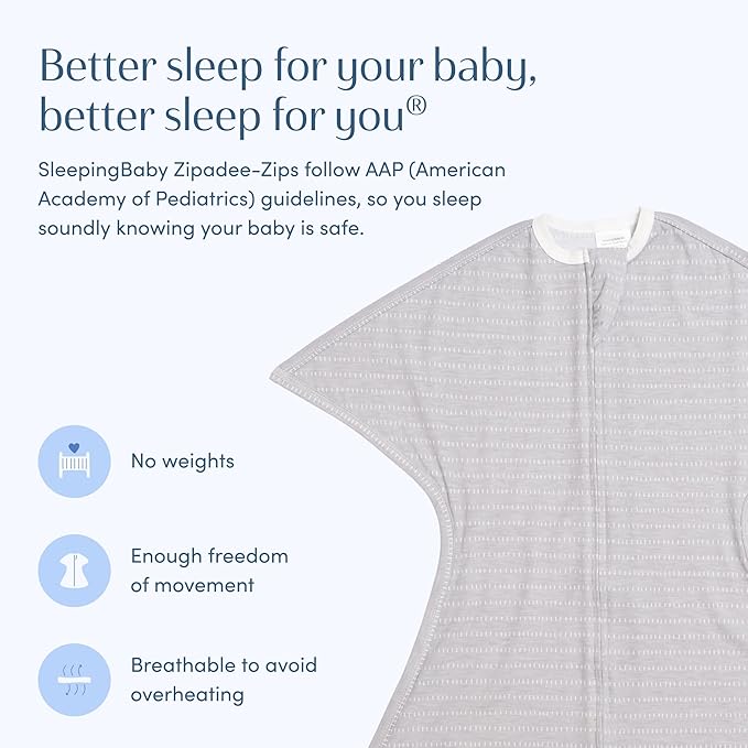 SleepingBaby Zipadee-Zip Transition Swaddle - Cozy Baby Swaddle Blanket with Zipper Convenience - Roomy Wearable Blanket for Easy Diaper Changes - Graystone, Large (12-24 Month) - 2 Pack