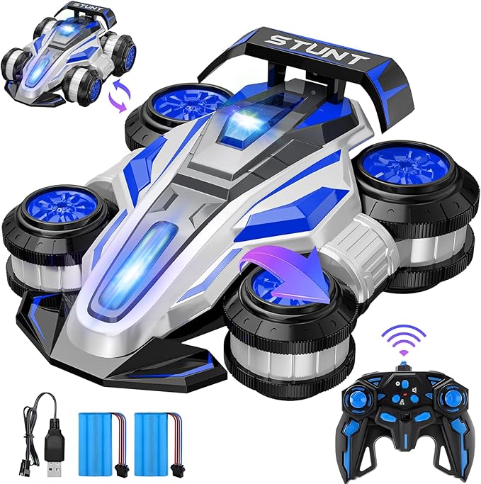 High Speed Drift Remote Control Stunt Deformation Car, Birthday Gifts, for Boys and Girls 3-16 Years Old (Blue)
