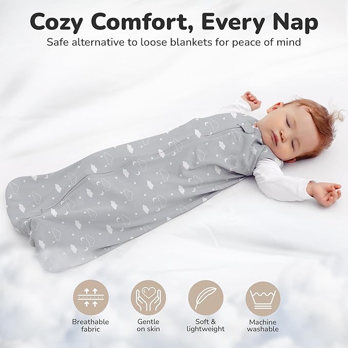 Mama Cheetah Baby Sleep Sack 2.5 TOG, Winter Baby Sleeping Bag with 2-Way Zipper, Organic Cotton Swaddle Transition Wearable Blanket for Boy Girl Infant Toddler, 12-18 Months, 1-Pack