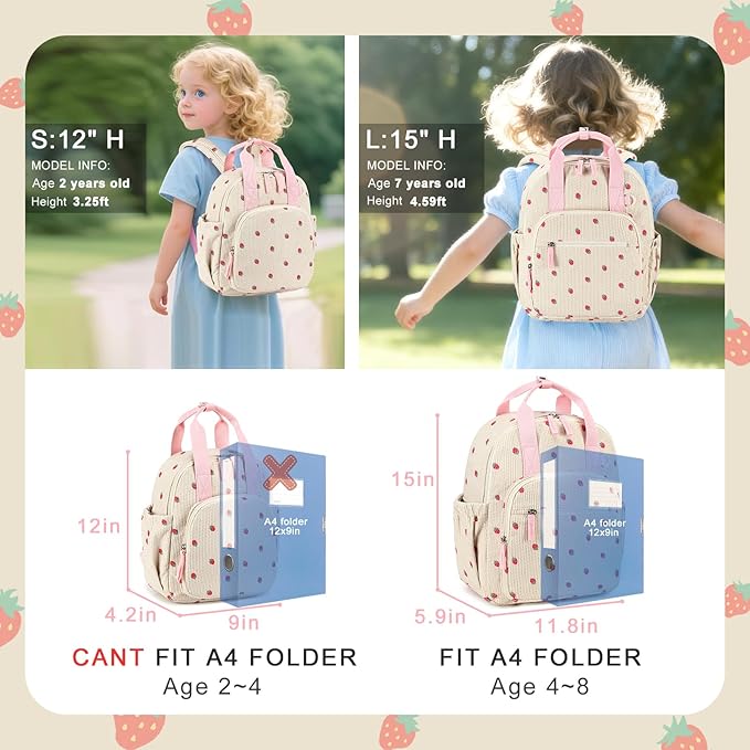 Bluboon Kids Backpack for Girls Boys 4-8 Cute 15" School Backpacks Preschool Kindergarten Bookbags Daycare Travel