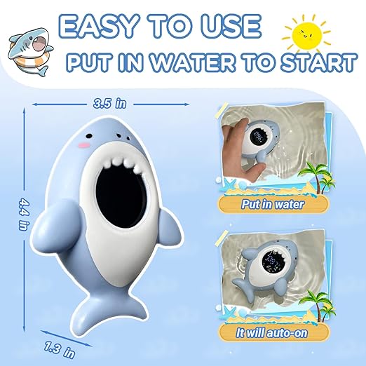 Baby Bath Thermometer Safety, Fahrenheit Instant Read Water Thermometer with LED Display Temperature Warning, Baby Bath Floating Toy for Infant, Newborn