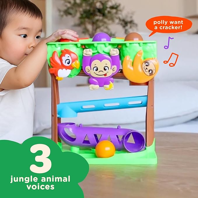 Move2Play, 30+ Jungle-Jammin’ Songs & Phrases | 30+ Fin-Tastic Songs & Phrases | Baby & Toddler Musical Toy | First Birthday Present for 1+ Year Old | Ages 6-24 Months | Boy & Girl