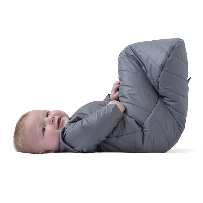 Baby Deedee Sleep Nest Travel Quilted Baby Sleeping Bag Sack with Sleeves, Gray Skies, Medium (6-18 Months)