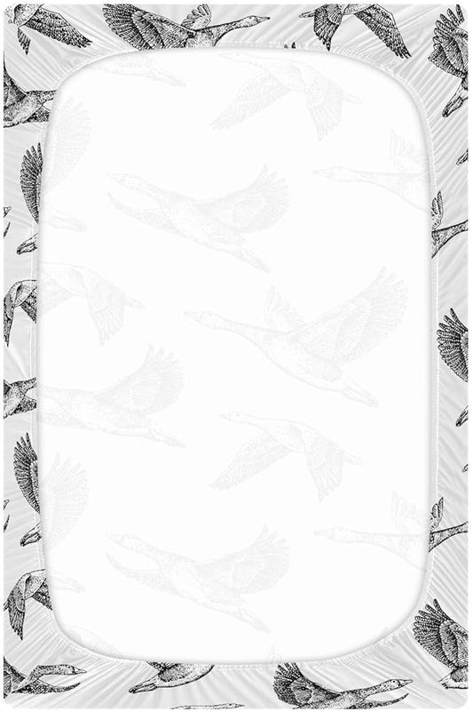 Fitted Crib Sheets for Baby Boys or Girls Soft Breathable Baby Play Yard Sheet for Standard Size Crib Mattress 52x28in Flying Geese
