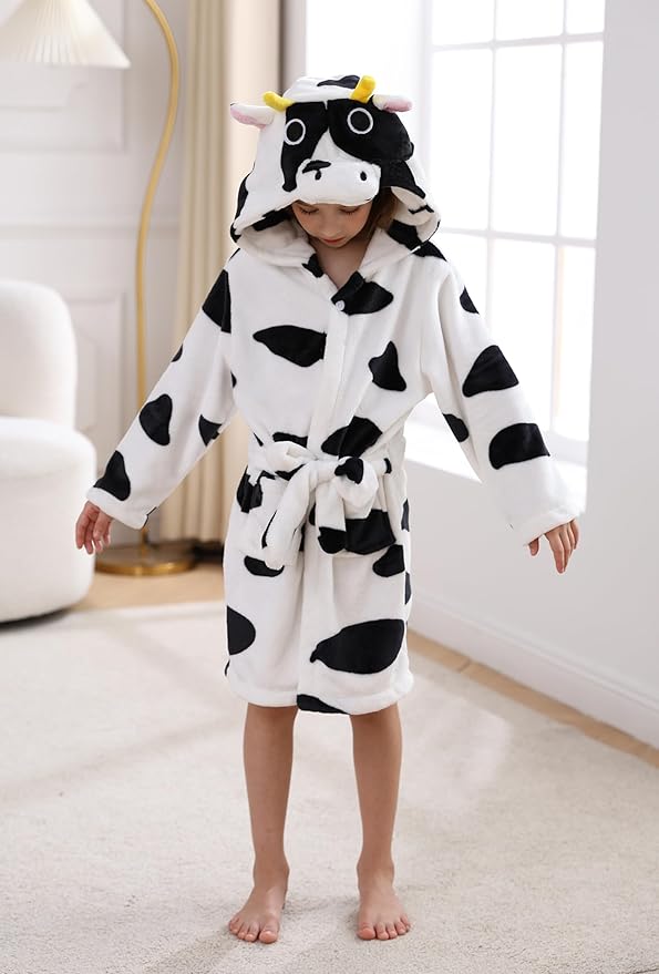 CuteOn Bathrobe for Women Soft Fleece Hooded Plush Loungewear