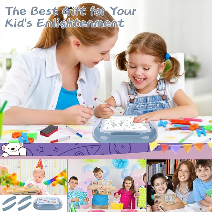 Toys for 1-2 Year Old Boys, Toddler Boy Toys with Magnetic Letters and Numbers, Learning and Educational Toys for 1 2 Year Old, Boys Birthday (Blue)
