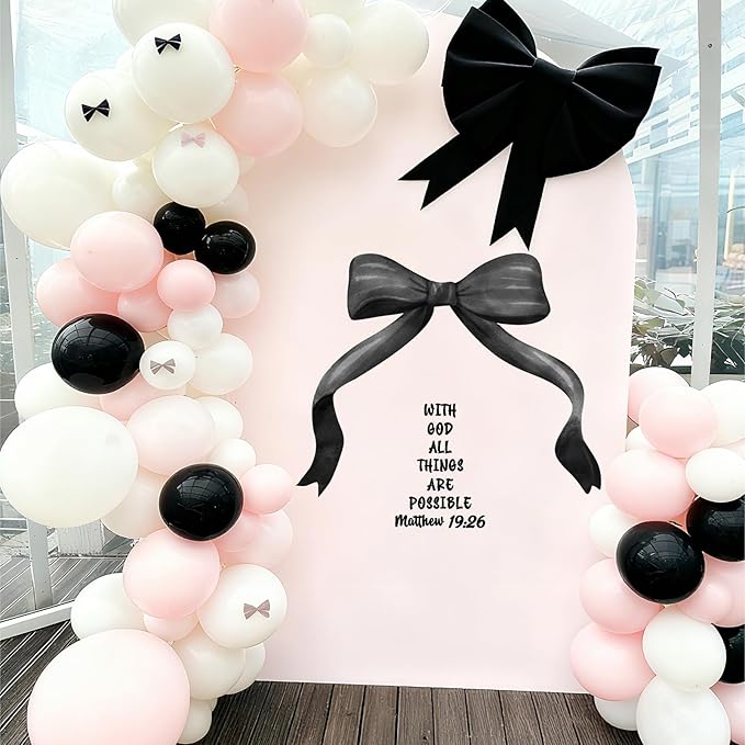 Large Black Bow Wall Stickers Watercolor Bowtie Wall Art Decor for Teen Girls Room Bows Bridal Shower Party Decals for Backdrop Peel and Stick Coquette Inspirational Decal Art Vinyl Mural for Bedroom