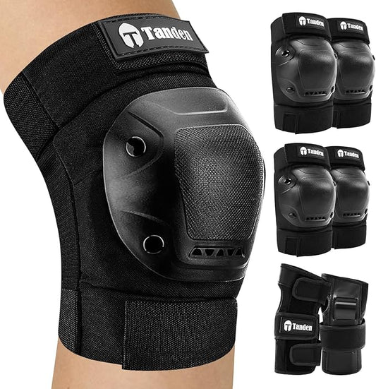 Skateboard Protective Gear Knee Pads and Elbow Pads Set, Elbow and Knee Pads for Roller Skating Wrist Guards Skateboarding Pads