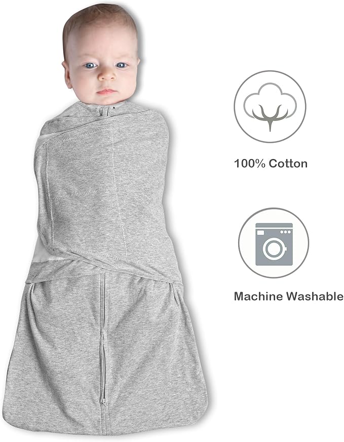 Baby Sleep sack Swaddle,Swaddles 3-6 Months,3-Way Adjustable Wearable Transition Blanket 100% Organic Cotton 2-Piece,12-18 lbs,1.0 TOG(Star&Grey)
