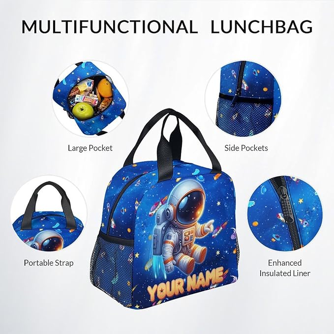GiftoFLUX Kids Backpack Set - Personalized Boys Backpacks with Planet - Custom Bookbag for Toddler- Durable Elementary School Bag with Lunch Bag Pencil Case(17 Inch)