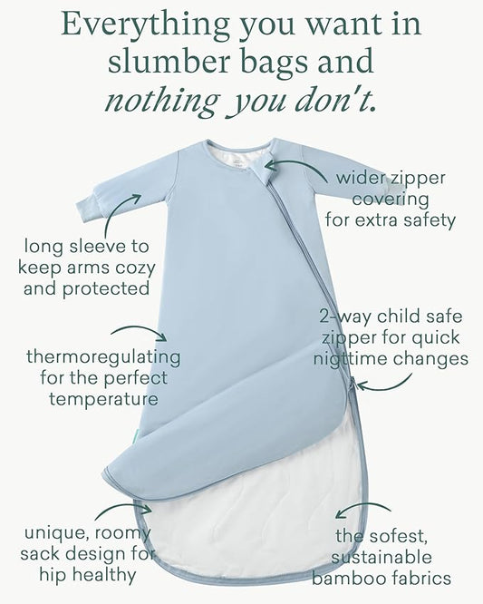 PurComfy Supersoft Baby Premium Bamboo Viscose Long-Sleeve Wearable Sleeping Bag Sack Blanket 1.0 TOG