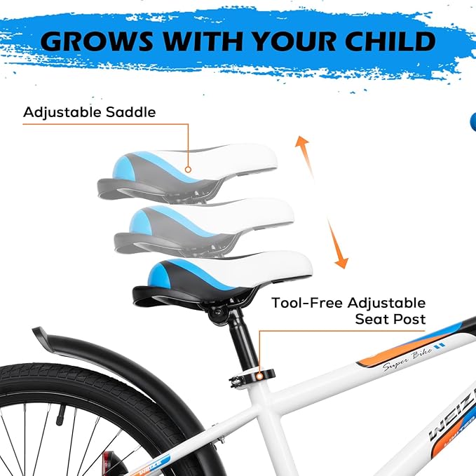 WEIZE Kids Bike, 16 20 Inch Children Bicycle for Boys & Girls Ages 4-12 Years Old, Rider Height 41-62 Inch, Adjustable Seat & Handlebars, Coaster Brake, Multiple Color Options