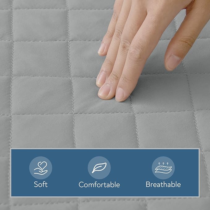 Mini Crib Mattress Protector 2 Pack, Waterproof Mini Crib Mattress Pad Cover Fitted, 38" x 24" Baby Mini Crib Sheets for Boys and Girls, Breathable & Quilted, Grey