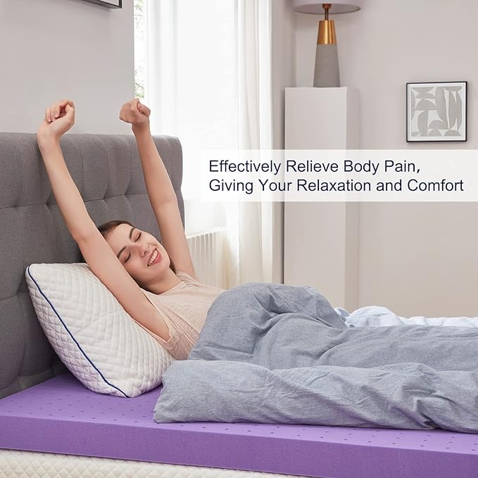 SINWEEK 3 Inch Gel Memory Foam Mattress Topper Twin XL, Twin Extra Long Mattress Pads for College Dorm Single Bed, Ventilated Soft Bed Topper, CertiPUR-US Certified, Twin XL Size