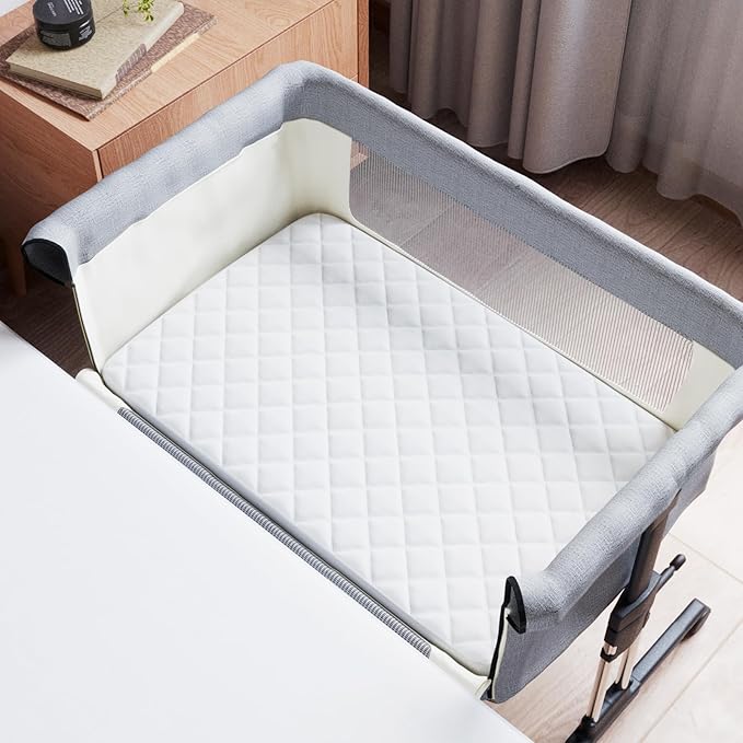 Bassinet Mattress Pad Cover Fit for AirClub/AMKE 3 in 1/HARPPA/TCBunny/MiClassic and Milliard Bedside Sleeper, Waterproof Bassinet Mattress Protector Quilted Bassinet Sheets (21" x 35") 2 Pack