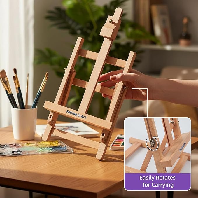 Falling in Art 46 Pcs Acrylic Paint Set with Table Easel, Art Painting Kit with Acrylic Paints, Canvas Panels, Paintbrushes, Canvas Supplies Kit for Kids, Adults, Beginners, and Artists, Purple