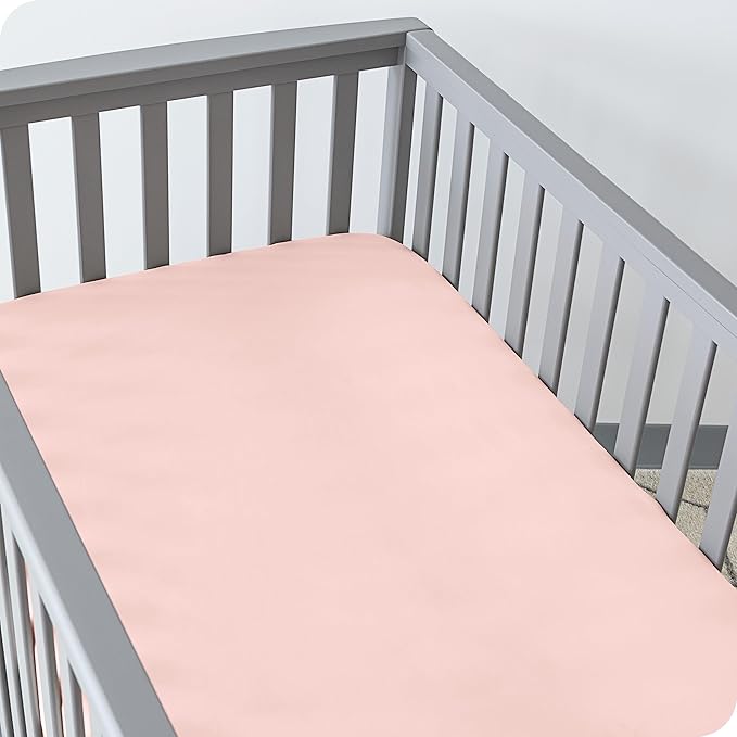 Bare Home 2-Pack Fitted Crib Sheets - Premium 1800 Ultra-Soft Microfiber - Breathable - Baby Sheet - for Boys & Girls - Fits Standard Crib and Toddler Mattresses (Pink Slipper/Lilac)