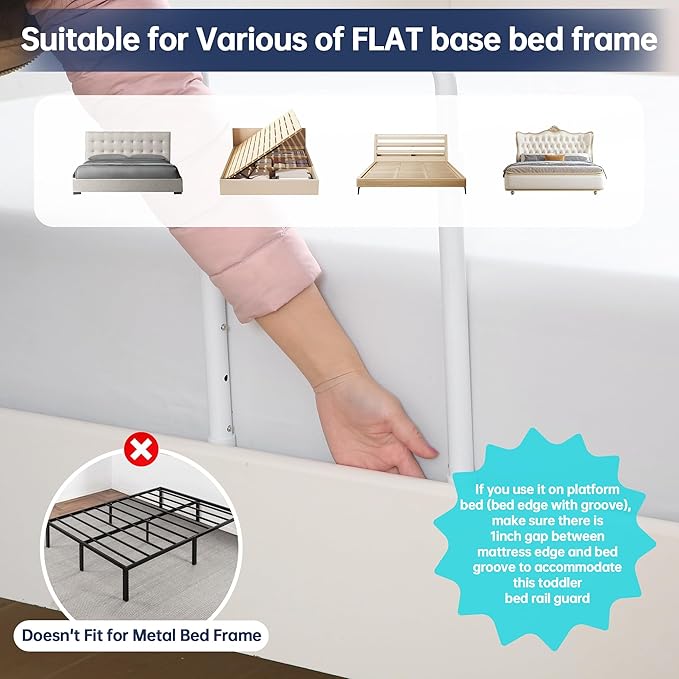Bed Guard Rail for Toddlers, 23.6inch Foam Padded Side Rails for Queen King Twin Full Size Bed, Bedrail for Toddler, Bed Railing