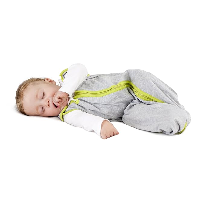 Baby Deedee Wearable Blanket Baby and Toddler Sleeping Sack, Baby Sleeping Bag, Sleep Nest Lite, Newborn and Infants, Heather Gray Lime, Medium (6-18 Months)