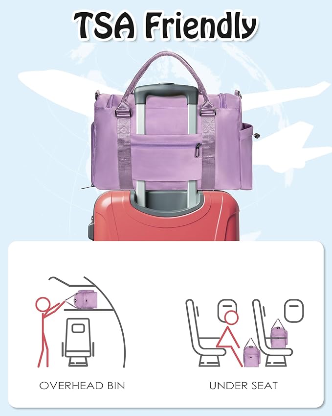 Elilier Personalized Travel Bag Women Girls Gift: Letter Carry on bags luggage, Dance Cheer bag Sports for Girl, Kid Gymnastics Bags, Birthday Gifts for Women Girls Kids Teens Mom Teacher Friends