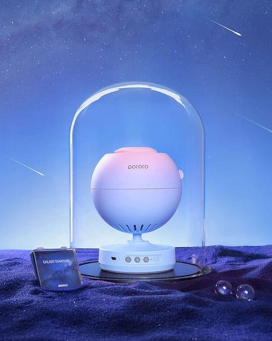 POCOCO Galaxy Star Projector for Bedroom with Replaceable Optical Film Discs, Home Planetarium Night Light Projector with High-Definition Soft Light for Relax, Study, and Meditate, Stress Relief Gifts