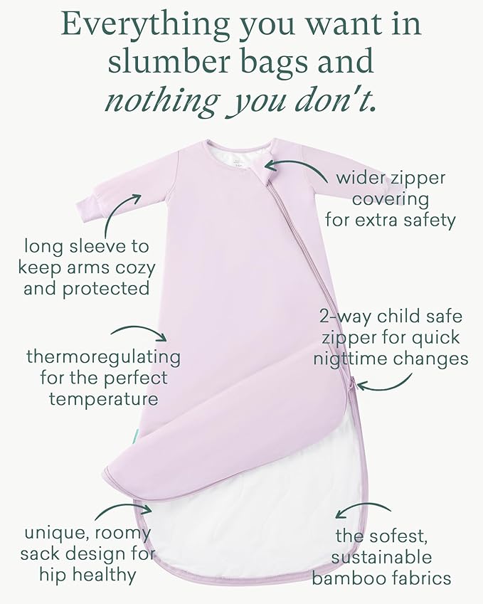 PurComfy Supersoft Baby Premium Bamboo Viscose Long-Sleeve Wearable Sleeping Bag Sack Blanket 1.0 TOG
