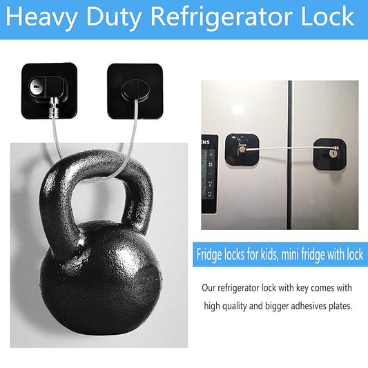 YEYA Upgraded Refrigerator Lock 2 Pack, Mini Fridge Lock for Kids, Child Safety Cabinet Doors