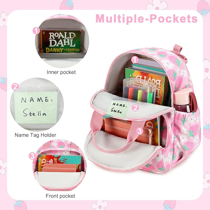 Bluboon Toddler Backpack for Girls Boys 2-4 Cute 12" Preschool Kindergarten Backpacks Kids Daycare Bags School Trave, toddler girl gifts, 2 3 4 Year Old Girl Gifts