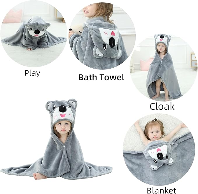 Wearable Blanket Hoodie for Kids Toddlers Hooded Towels Soft Cozy Wearable Throw Blanket Hoodie for Boys Girls