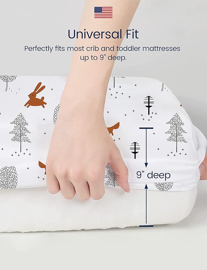 TotAha Premium Stretchy Crib Sheets (2-Pack)-Hypoallergenic, Silky Comfort, Buttery Soft, Calming Effect, All-Season Jersey-Knit Sheets, 28 X 52 X 9'' Extra Deep Pocket (Balloon & Sailboat)