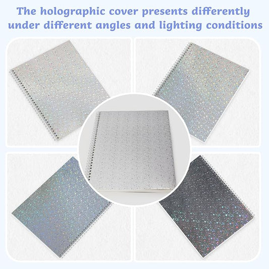 Dajino Large Reusable Sticker Book Collecting Album 8.5×11 Inch Sticker Storage Collection Organizer Book for Adult with 40 Sheets Letter Size Blank Release Paper and Holographic Cover (Little Star)