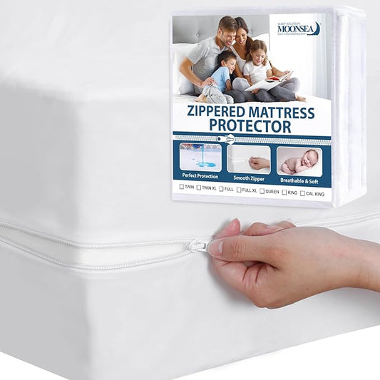 Zippered Waterproof Mattress Protector King, 6-Side Waterproof Mattress Encasement, King Mattress Cover, Box Spring Encasement (1 Pack)