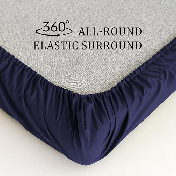 3 Piece Toddler Sheet Set,Navy Basics Bed Sheet Set for Toddler,Microfiber 3-Piece Sheet Set Soft Breathable Crib Bedding Set for Kids,Includes Flat Sheet, Fitted Sheet, Pillowcase
