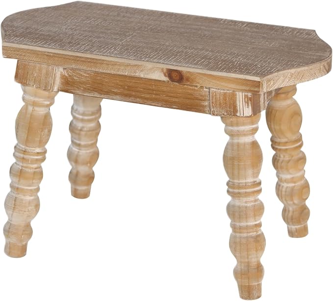 dwellington Wooden Bathroom Wood Foot Stool for Adults Kids, Bedside Step Planter Stool for Kitchen(Natural)