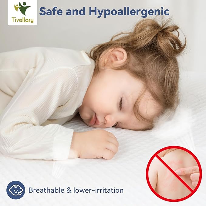 Dual-Sided Crib Mattress – Gel Memory Foam Infant & Toddler Mattress, Breathable Hypoallergenic Removable Cover, Fits Standard Cribs 52"x27.5"x5''