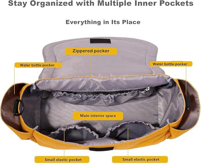 SUNVENO Kitty Stroller Organizer Bag – Universal Baby Stroller Caddy with 2 Cup Holders, Adjustable Straps, Waterproof Oxford, Lightweight Travel Accessory for Strollers, Prams & Pushchairs,Yellow