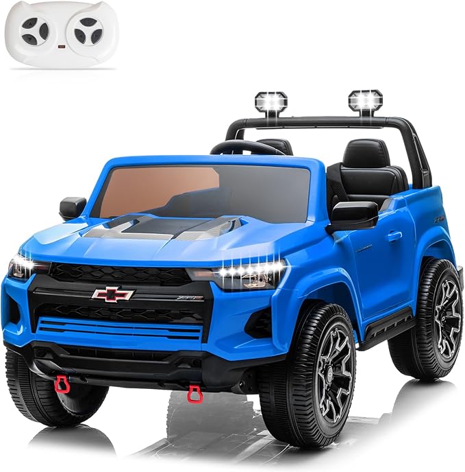 Winado 24V Licensed Colorado Electric Car for Kids, Ride on Toys for Toddlers with Remote Control, 2 Seater Electric Car Ride On Vehicle w/Bluetooth, Soft Start, LED Lights - Blue