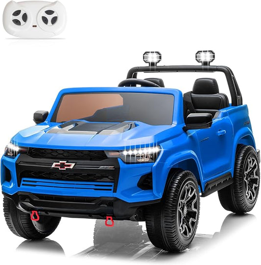 Winado 24V Licensed Colorado Electric Car for Kids, Ride on Toys for Toddlers with Remote Control, 2 Seater Electric Car Ride On Vehicle w/Bluetooth, Soft Start, LED Lights - Blue