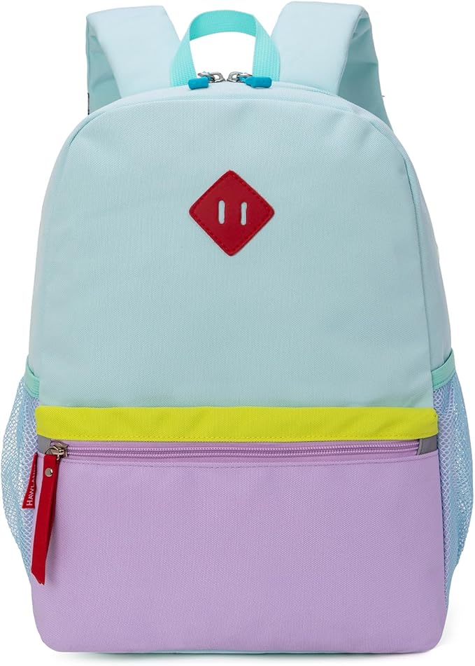 HawLander Little Kids Backpack for Boys or Girls, Toddler School Bag Fits 3 to 6 years old, Light Green, 15 Inch