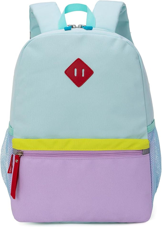 HawLander Little Kids Backpack for Boys or Girls, Toddler School Bag Fits 3 to 6 years old, Light Green, 15 Inch