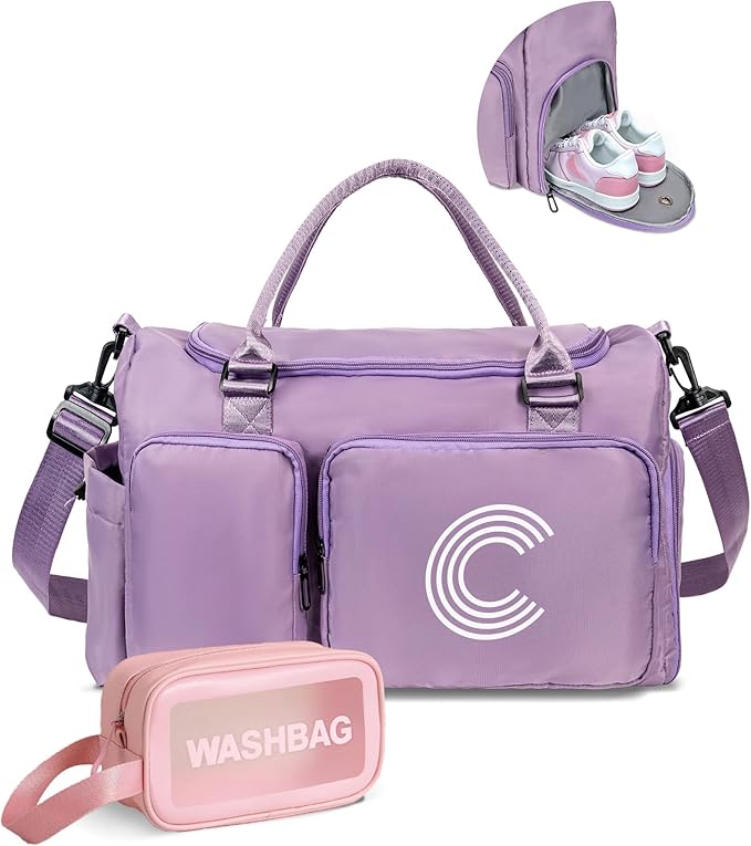 Elilier Kids Gifts for Girls 10 11 12 13 14 15 16 17 18 Year Old, Initial Travel Duffle Bag, Personalized Weekender Bag, Gift for Daughter Women Teacher women Gifts, Graduation Gifts for Her