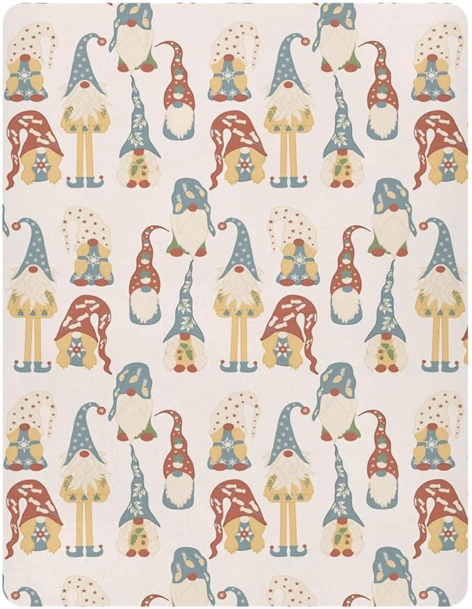 Colorful Gnomes Crib Sheets Soft Breathable Fitted Baby Crib Sheets Mattress Cover for Girl Boys, 52" x 28" x 9"