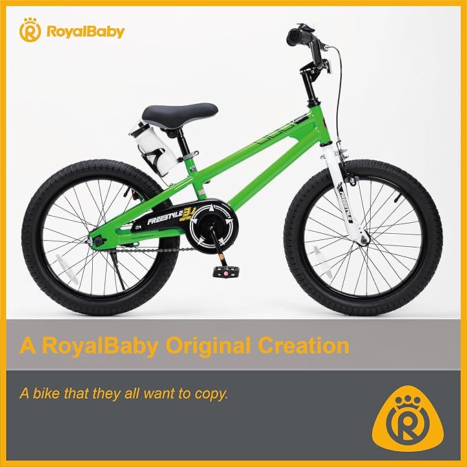RoyalBaby Kids Bike Freestyle Classic & EZ Balance Pedal Switchable Bicycle, 12 14 16 18 Inch, 3-10 Years Toddler to Big Kids