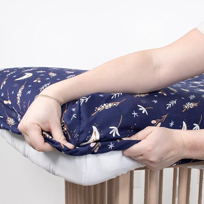 The Peanutshell 4-Pack Fitted Crib Sheet Set - Super Soft & Breathable Baby Girl Crib Sheets, Nursery Decor, Fit for Standard Mattress Cover- Lunar Love
