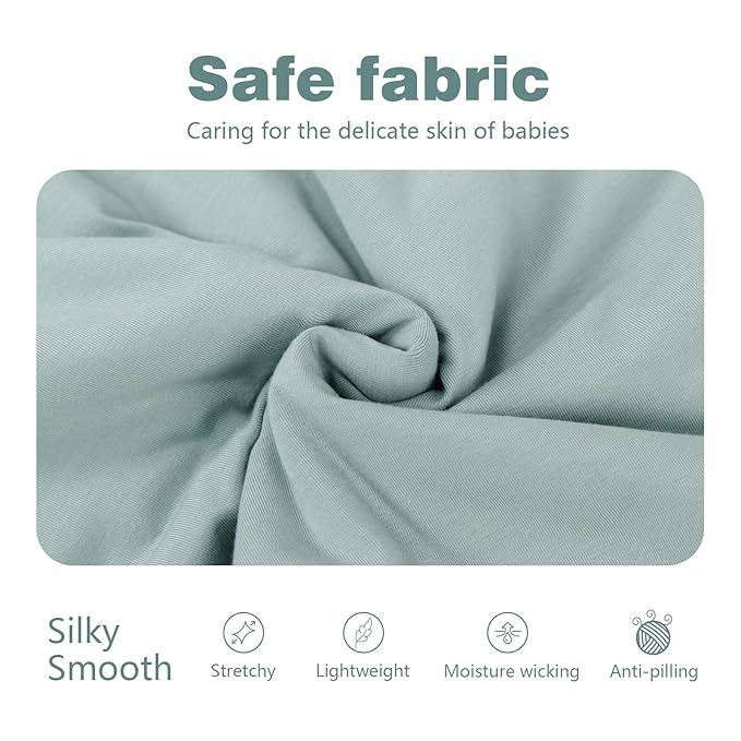 Mosebears Unisex Baby Sleep Sack 1.0 TOG, Supersoft Rayon Made from Bamboo Wearable Blanket with 2-Way Zipper(Sage,6-18 Months)