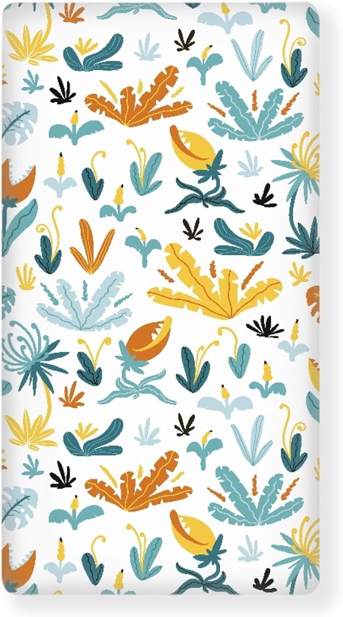 Plants and Flowers Fitted Crib Sheet Flowers Baby Crib Sheet Fit Standard Crib and Toddler Mattress,Crib Mattress Sheets for Boys Girls 28"x52"