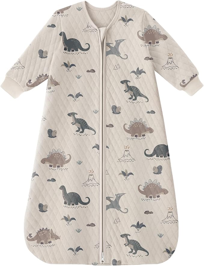Yoofoss Baby Sleep Sack 18-24 Months 1.0 Tog Long Sleeve Sleep Sack Organic Cotton Wearable Blanket for Toddlers 2-Way Zipper Quilted Sleeping Sacks(X-Large)