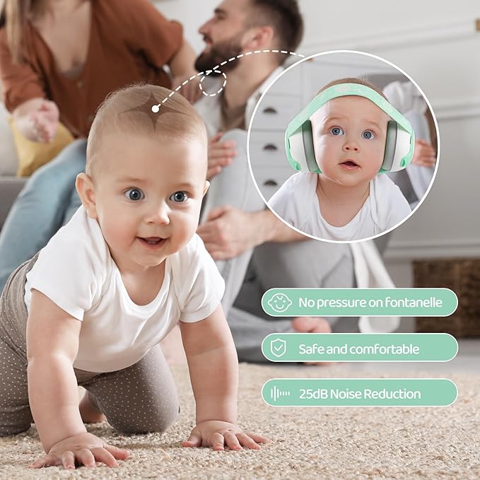 Baby Earmuffs,Bear Infant Headphones Noise Cancelling Infant Ear Protection with Adjustable Headband Baby Sound Proof Headphones,Baby Travel Essentials for Travel/Sleep/Plane/Noisy Event